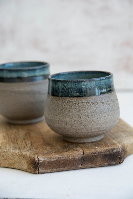 Handmade Rustic Pottery Wine Tumblers - Mad About Pottery- Mugs and Cups
