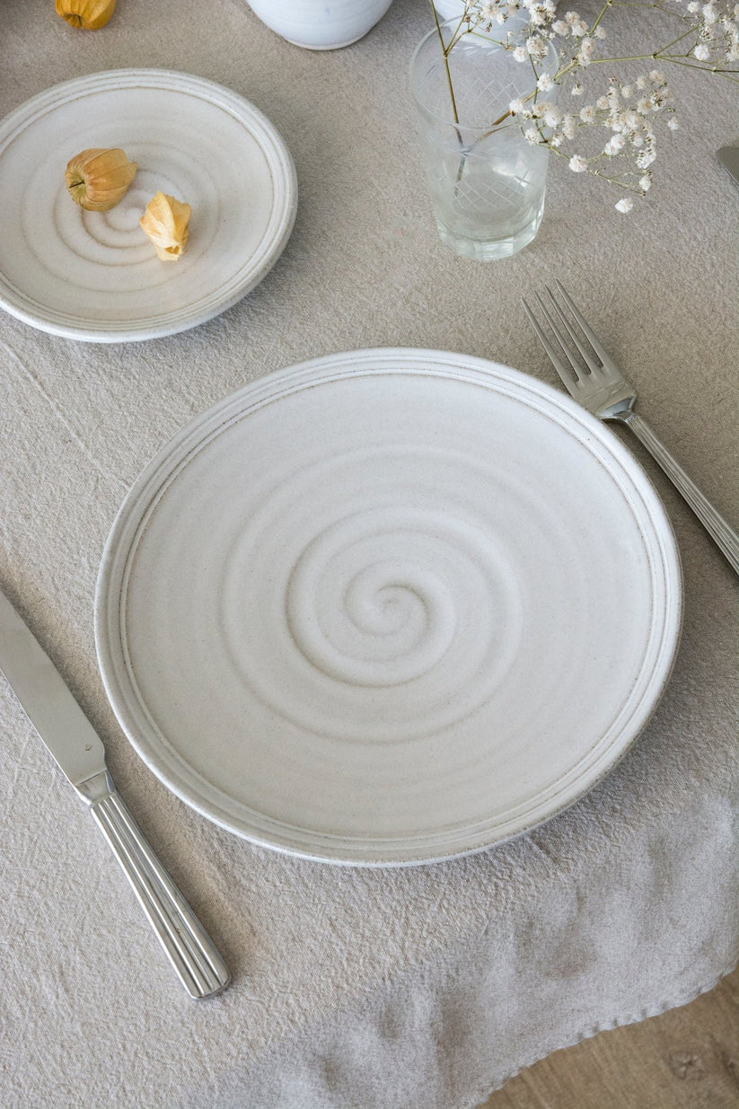 White Pottery Dinnerware Set | Serveware Wedding Registry Gift – Mad ...