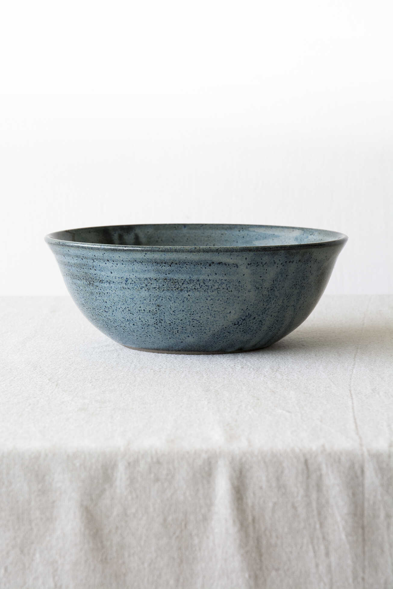 Handmade Ceramic Large Blue Salad Bowl Elegant and Durable Serving