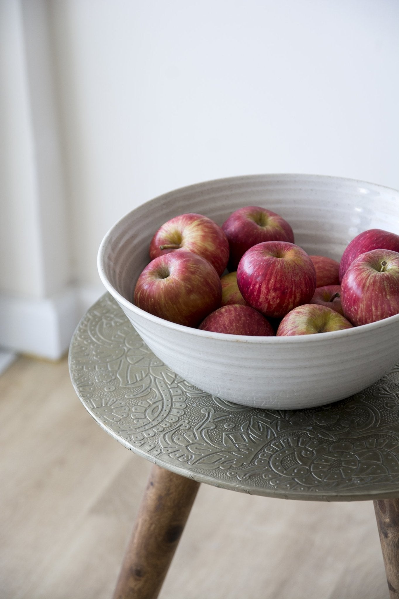 Large Salad Bowl White Ceramic  Kitchen Bowl White Tableware