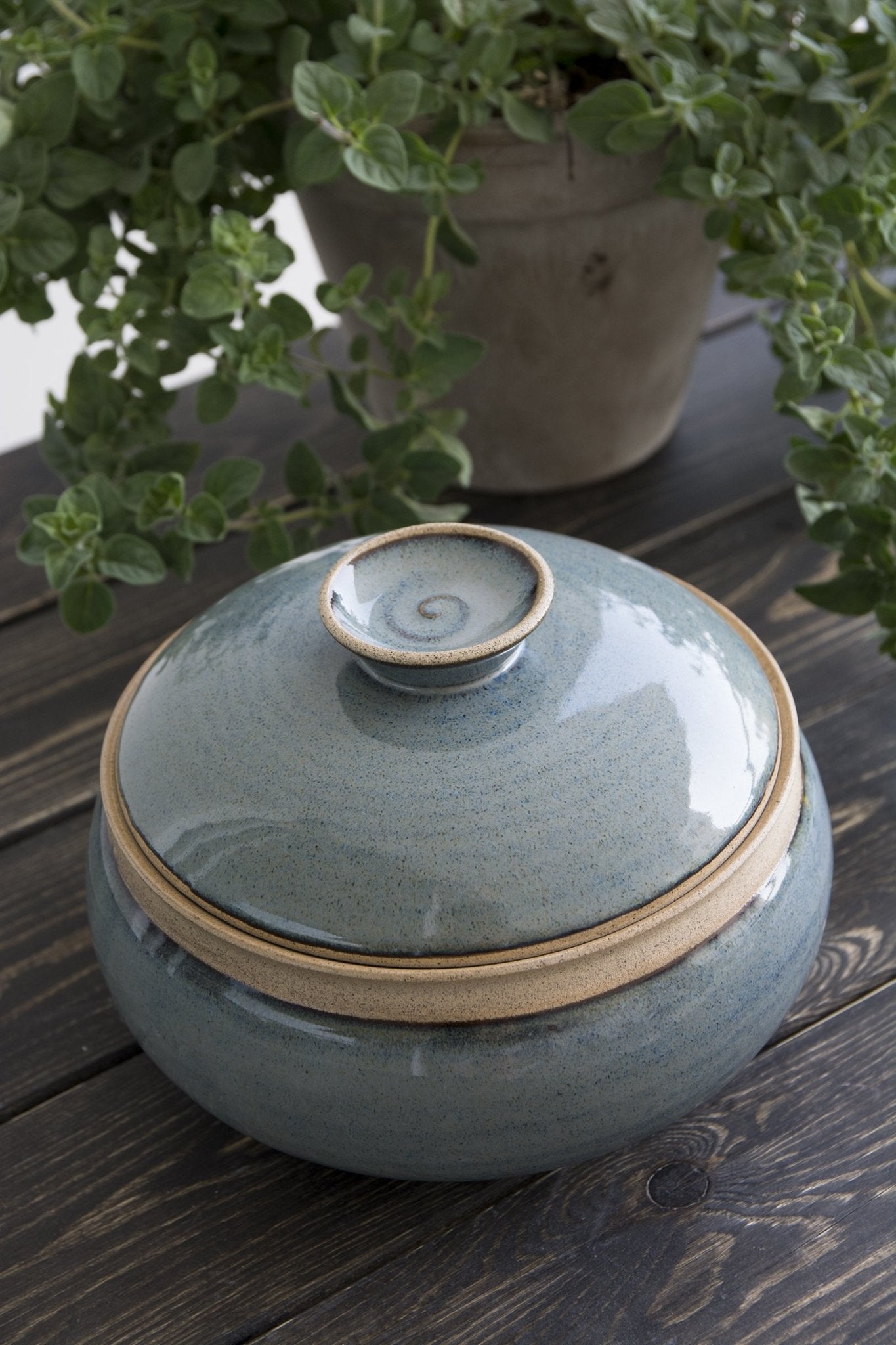 Lidded Blue Ceramic Casserole Dish - Mad About Pottery- Casserole Dish
