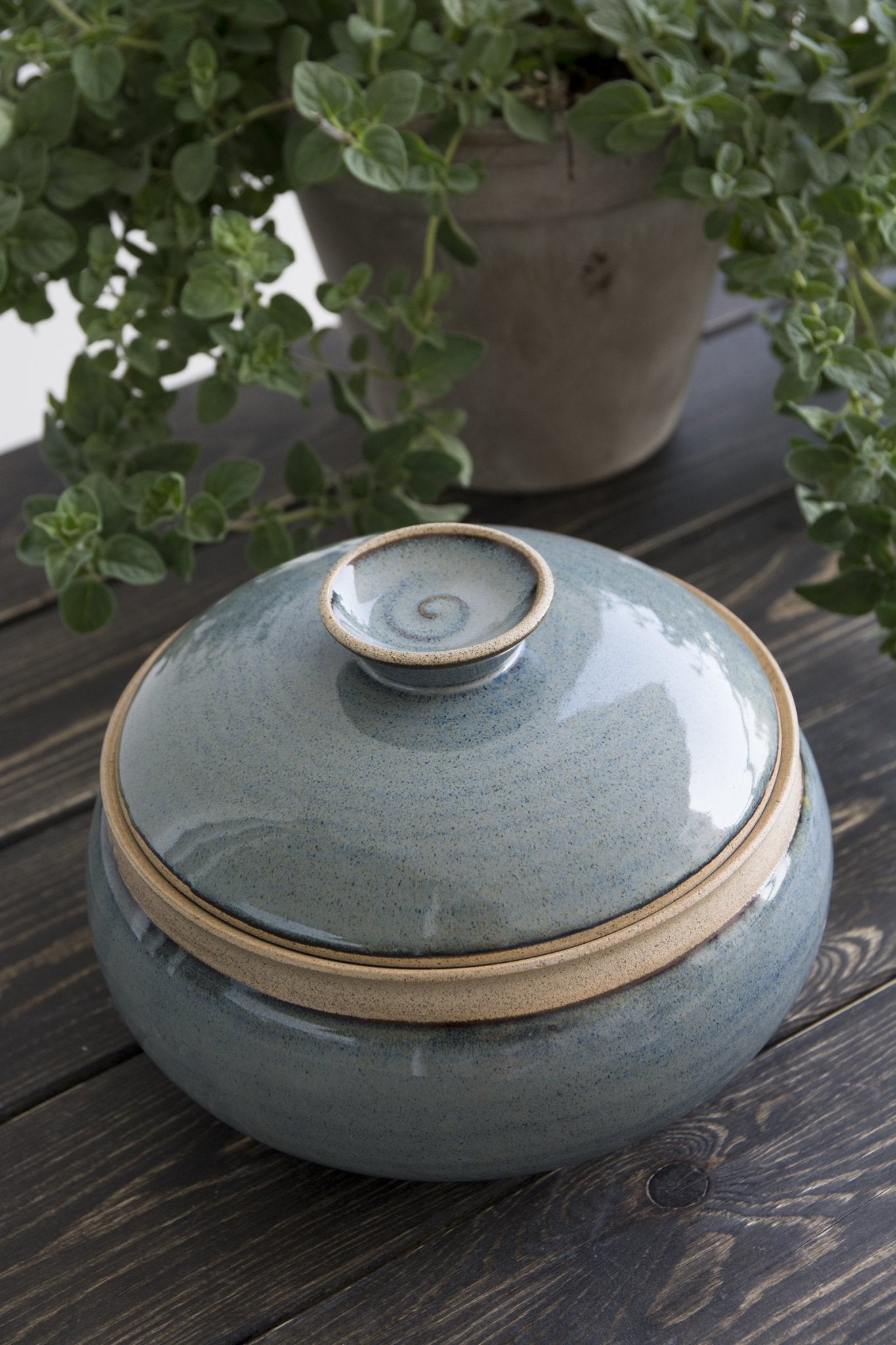 Lidded Round Ceramic Casserole Dish