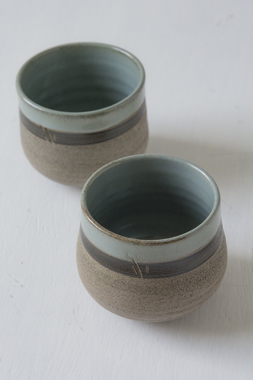 Light Blue Ceramic Tumblers, Set of 2 - Mad About Pottery - Mugs and Cups