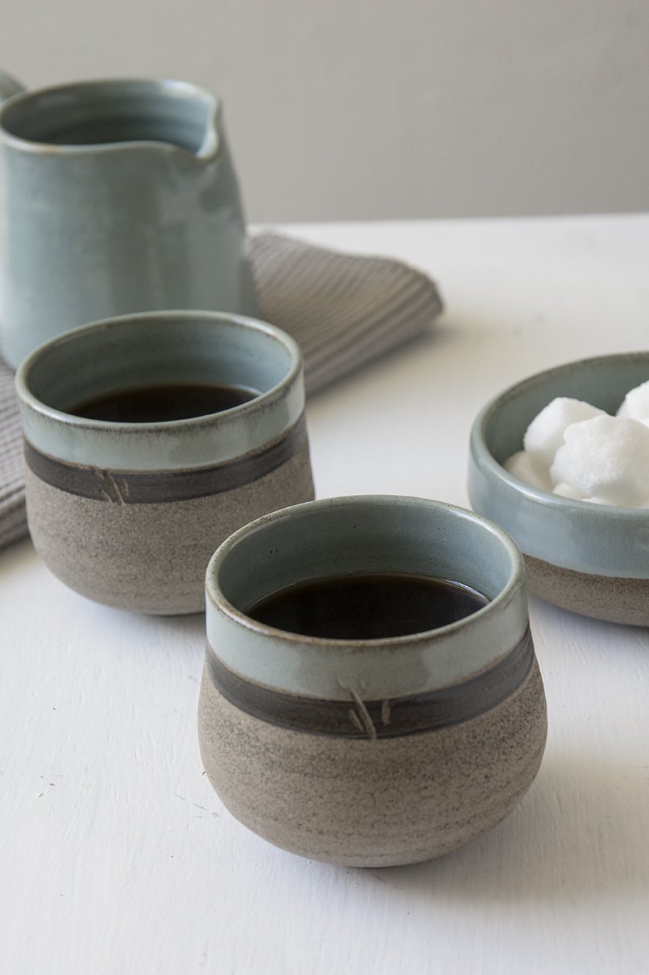 Light Blue Ceramic Tumblers, Set of 2 - Mad About Pottery - Mugs and Cups