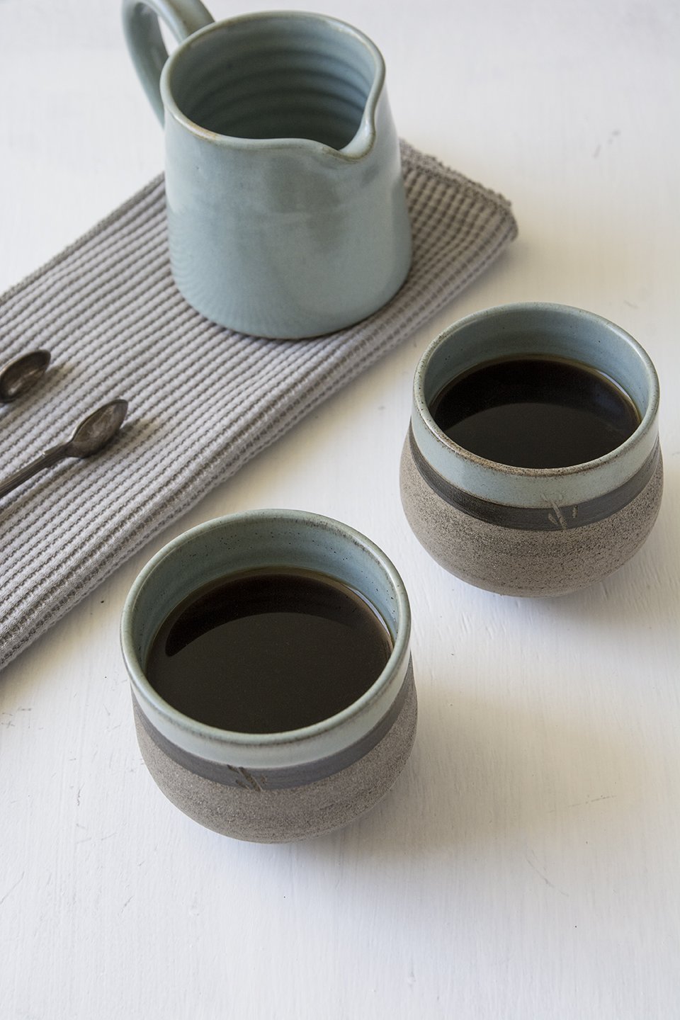 Light Blue Ceramic Tumblers, Set of 2 - Mad About Pottery - Mugs and Cups