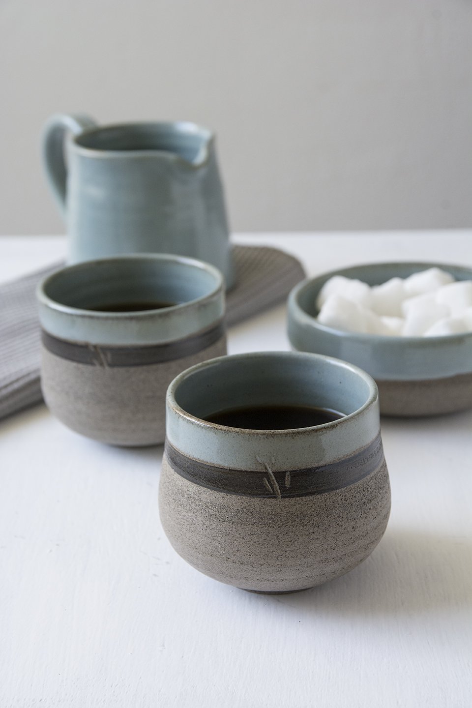 Light Blue Ceramic Tumblers, Set of 2 - Mad About Pottery - Mugs and Cups