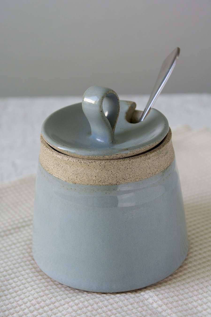 Light Blue Set of a Pottery Sugar Bowl and a Pitcher - Mad About Pottery - Sugar Bowl set