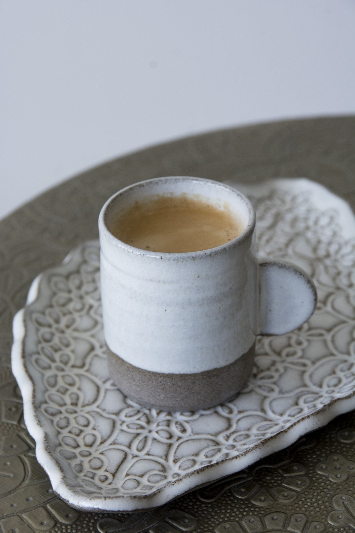 Modern Espresso Coffee Cup 70 ml / 2.3 oz - Mad About Pottery- cup