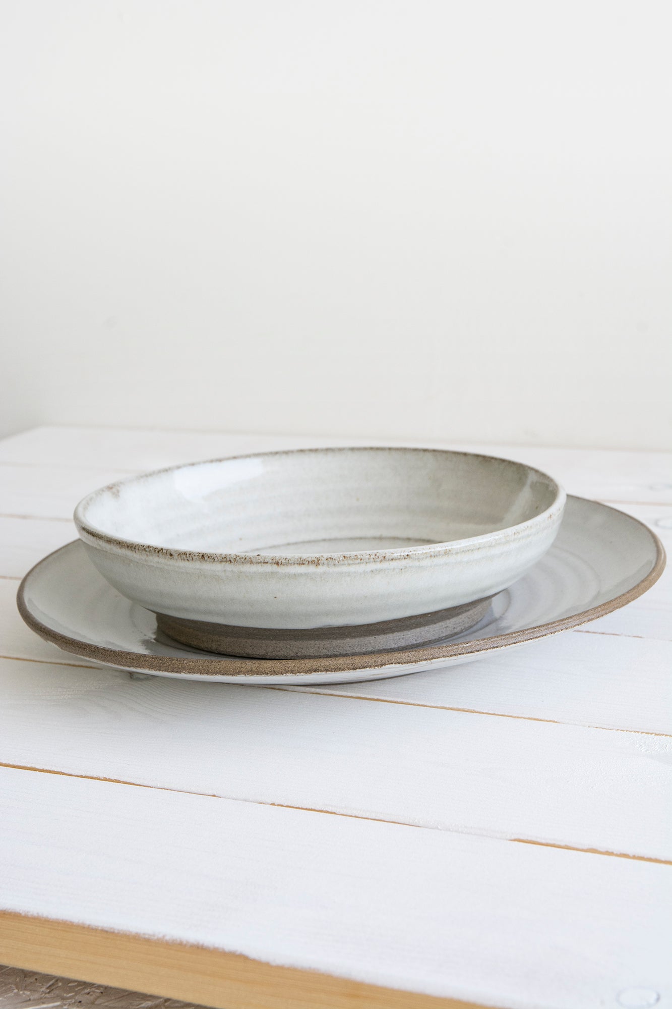 Pottery Dinnerware, 1 Place Setting, Main Course Plate and a Pasta Bowl - Mad About Pottery- plates