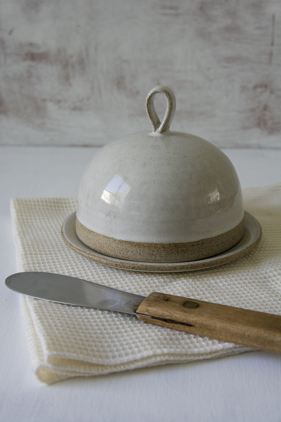 Pottery Round Butter Dish - Mad About Pottery - Buttery Dish