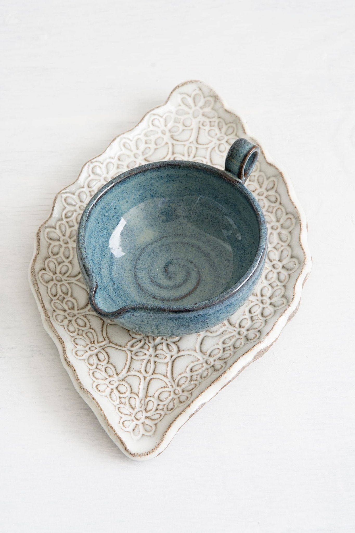 Pottery Tea Bag Dish - tea bag rest