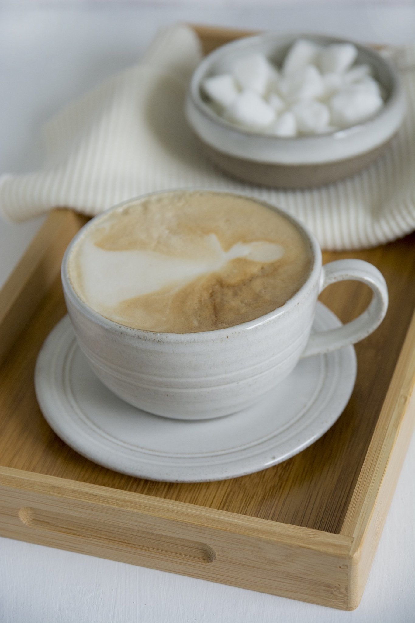 Pottery White Tea Cup and Saucer - Mad About Pottery - Mug