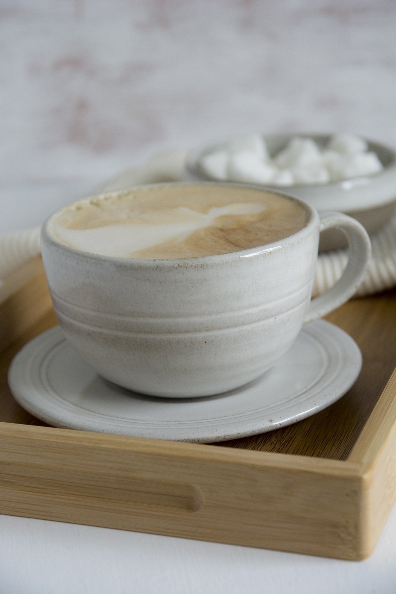 Pottery White Tea Cup and Saucer - Mad About Pottery - Mug