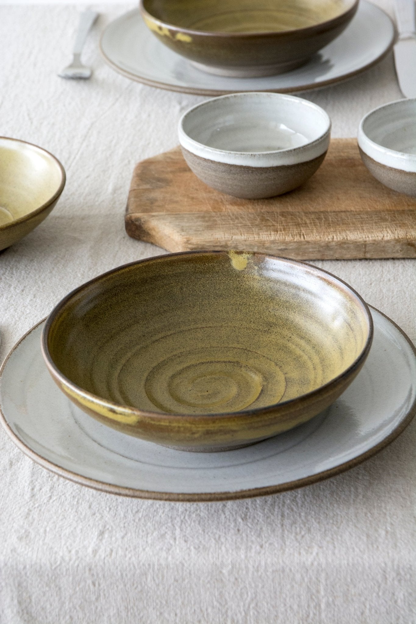 Rusty Gold Pasta Bowl - Mad About Pottery- Bowl
