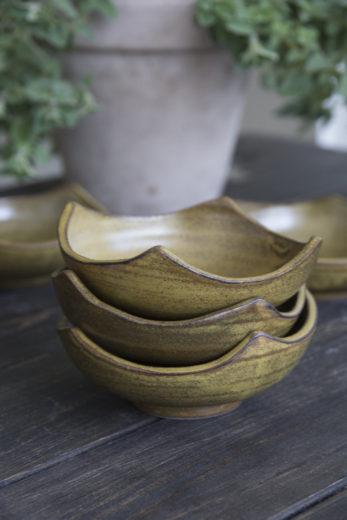 Set of 3 Shaped Versatile Mini Bowls - Mad About Pottery- Bowl