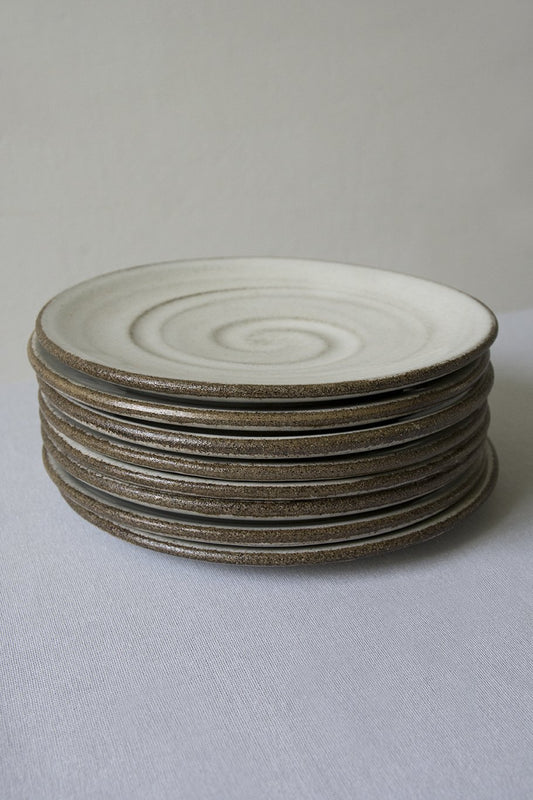 Set of 4 White Dessert Plates - Mad About Pottery - plates