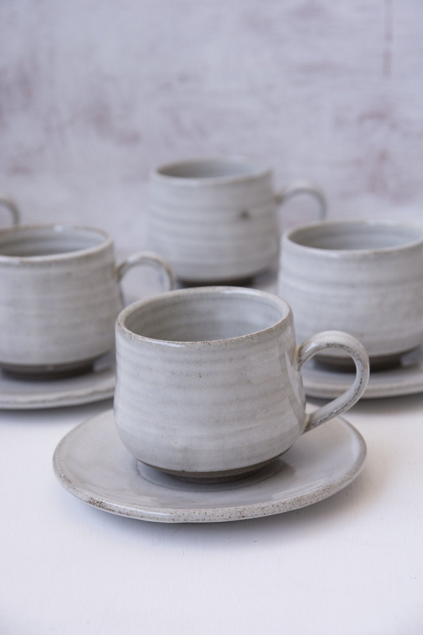 White 5 fl. oz Cappuccino Cup - Mad About Pottery- Mug