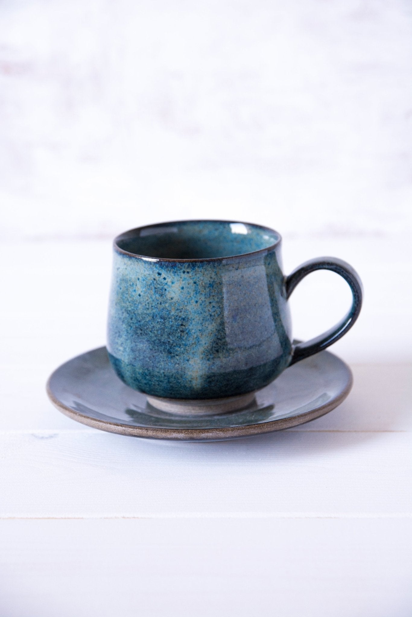 Set of 2 Handmade Ceramic Cappuccino Cups 
