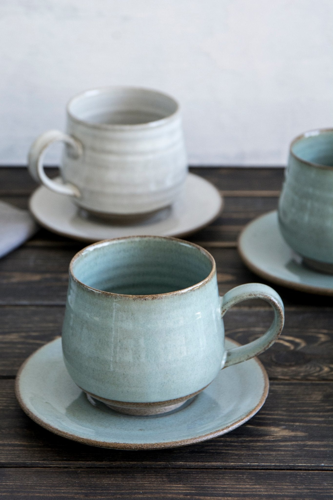 handmade porcelain cappuccino mug moon - JHA PORCELAIN