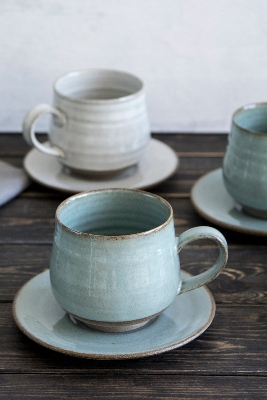 White 5 fl. oz Cappuccino Cup - Mad About Pottery- Mug
