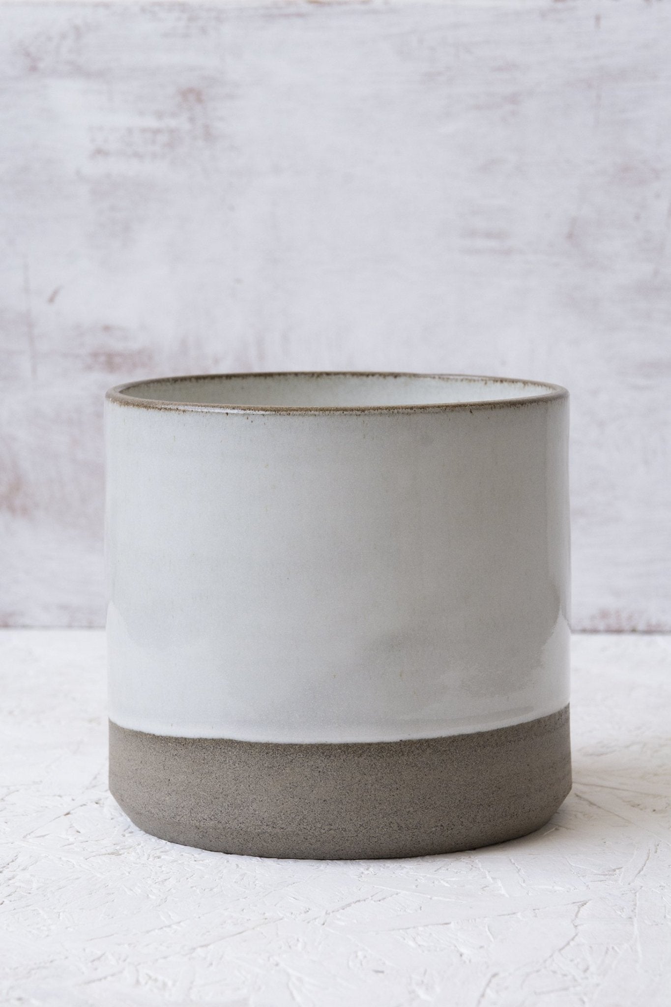 White and Gray Utensil crock - Mad About Pottery - Utensil Holder