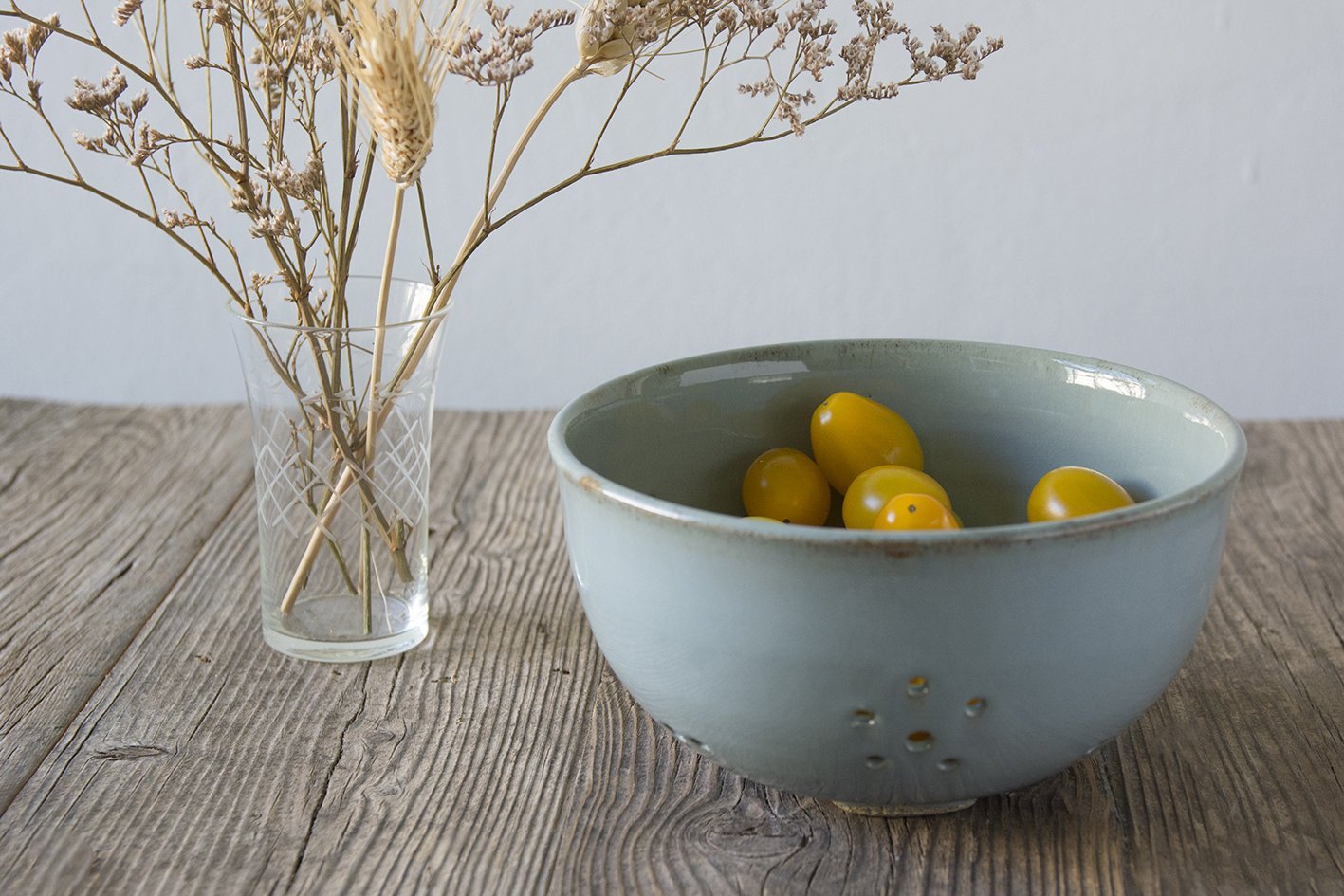 White Ceramic Berry Colander - Mad About Pottery- colander