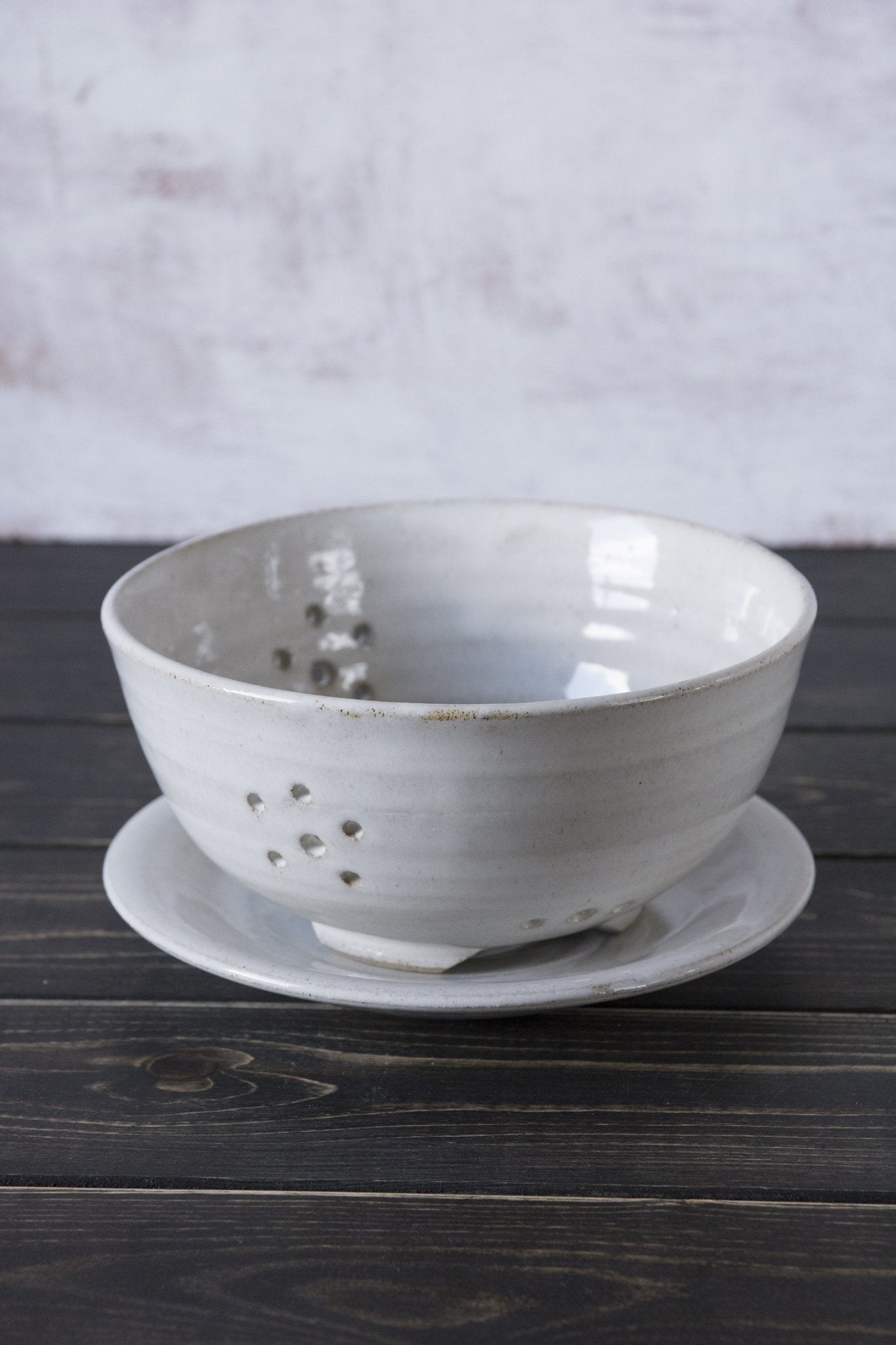 White Ceramic Berry Colander - Mad About Pottery- colander