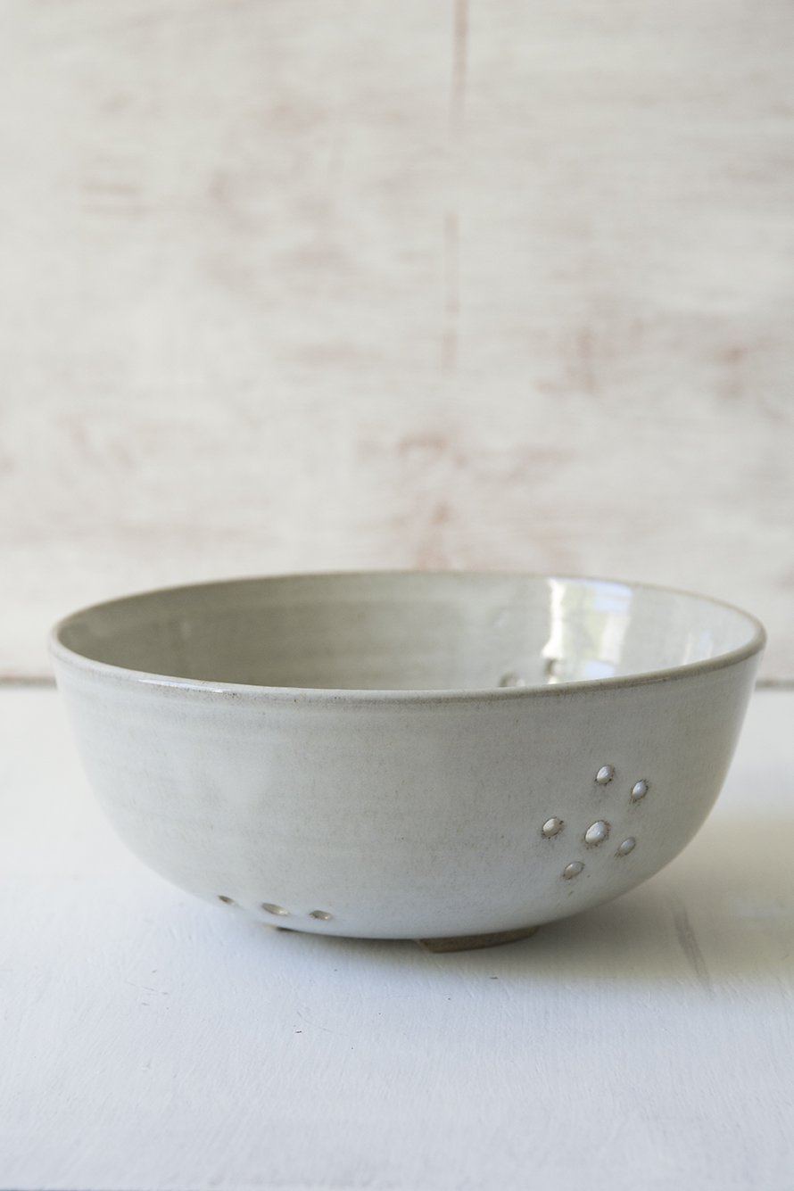 White Ceramic Berry Colander - Mad About Pottery - colander