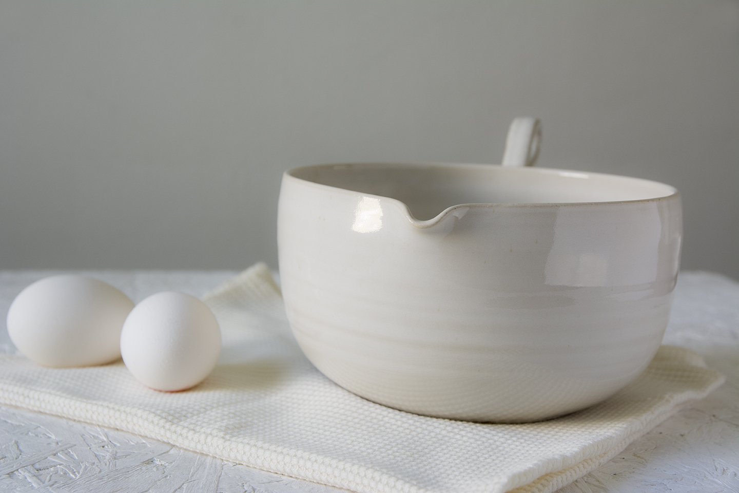 White Ceramic Mixing Bowl - Mad About Pottery - Bowl