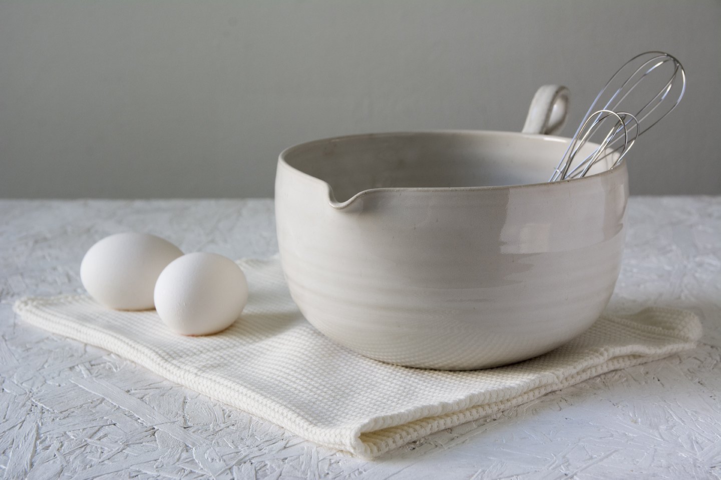 White Ceramic Mixing Bowl - Mad About Pottery - Bowl