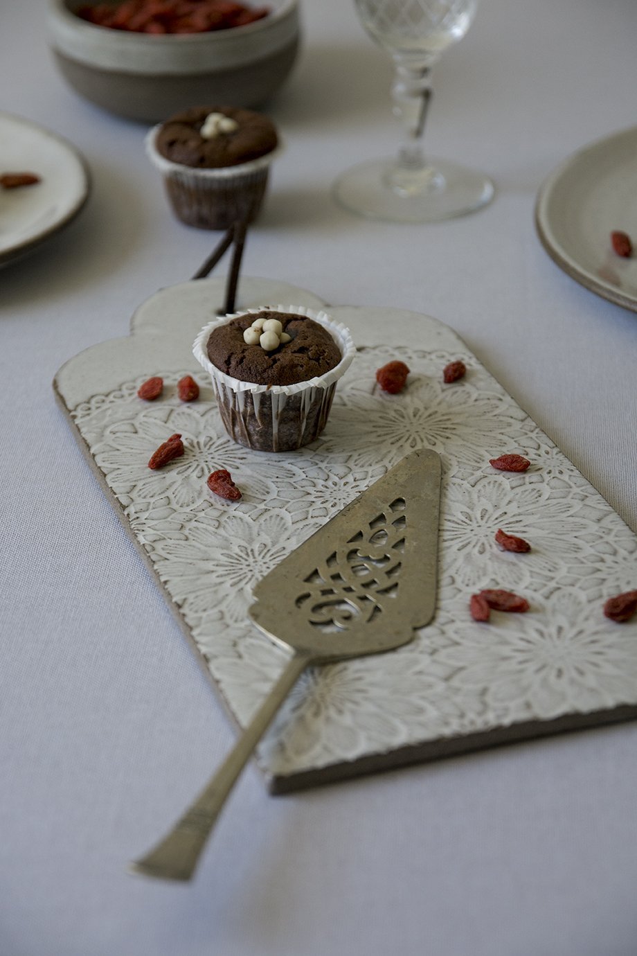 White Farmhouse Ceramic Cheese Board - Mad About Pottery - cheese board