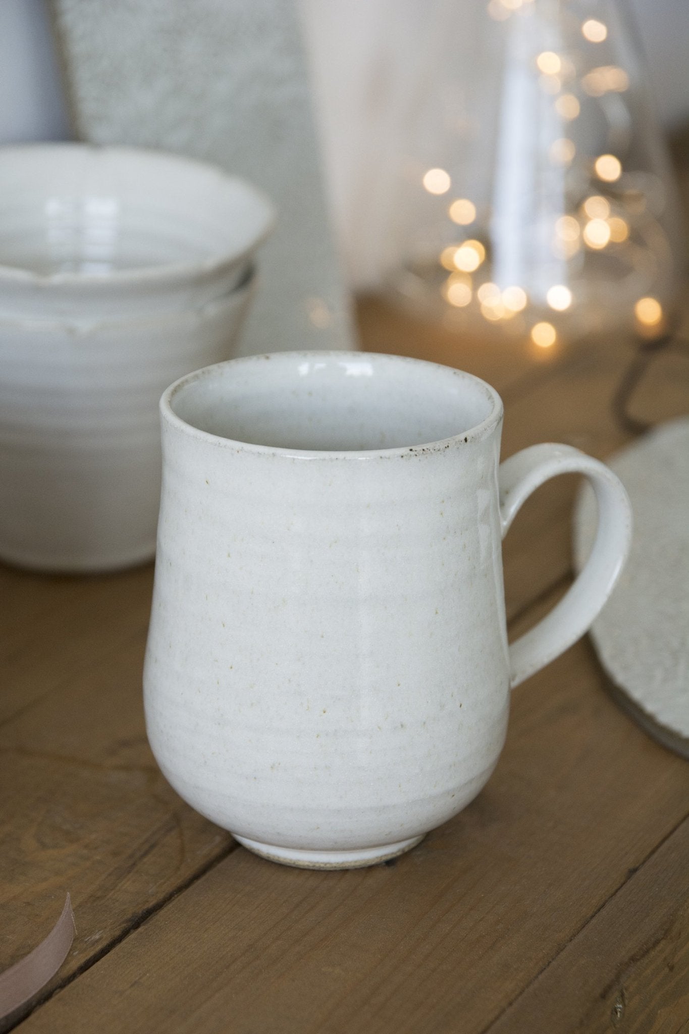 White Pottery Mug, 14 fl oz - Mad About Pottery- Mug