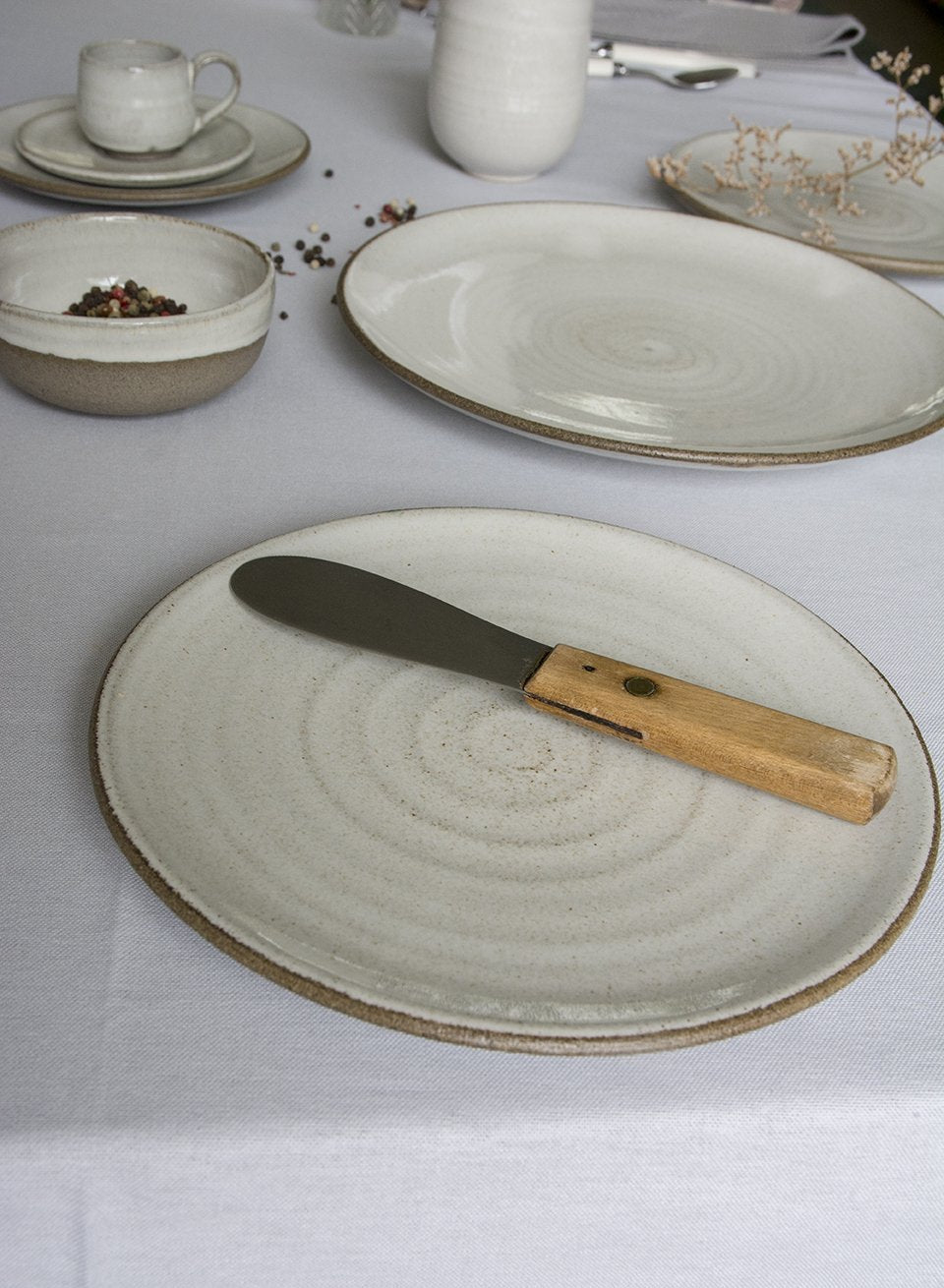 White Pottery Side Plate - Mad About Pottery - plates