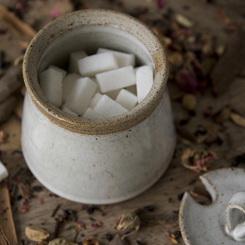 White Pottery Sugar Bowl - Mad About Pottery - Sugar Bowl