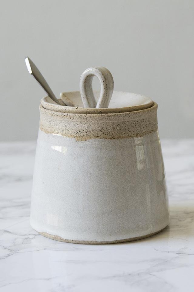 White Pottery Sugar Bowl - Mad About Pottery - Sugar Bowl